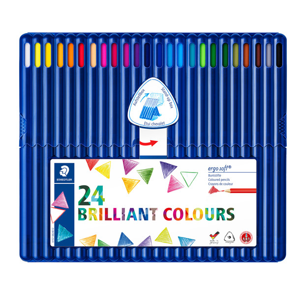 Matite colorate Ergo Soft - diametro mina 3 mm - colori assortiti - Staedtler - astuccio 24 pezzi