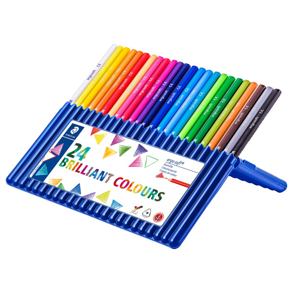 Matite colorate Ergo Soft - diametro mina 3 mm - colori assortiti - Staedtler - astuccio 24 pezzi
