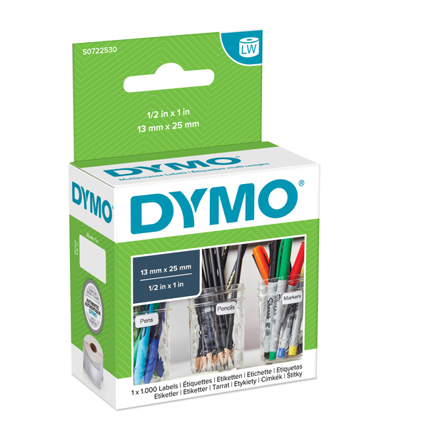 Rotolo 1000 etichette LW 13530 - 25x13 mm - multiuso rimovibili - bianco - Dymo