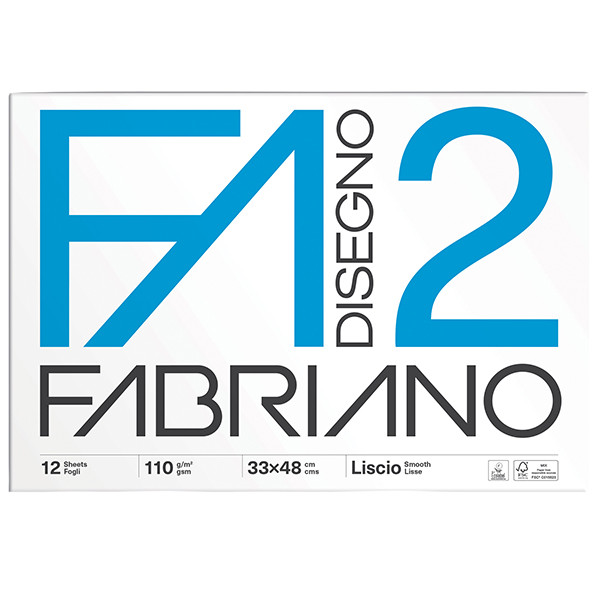 Album F2 - 33 x 48 cm - 12 fogli - 110 gr - liscio - collato - Fabriano