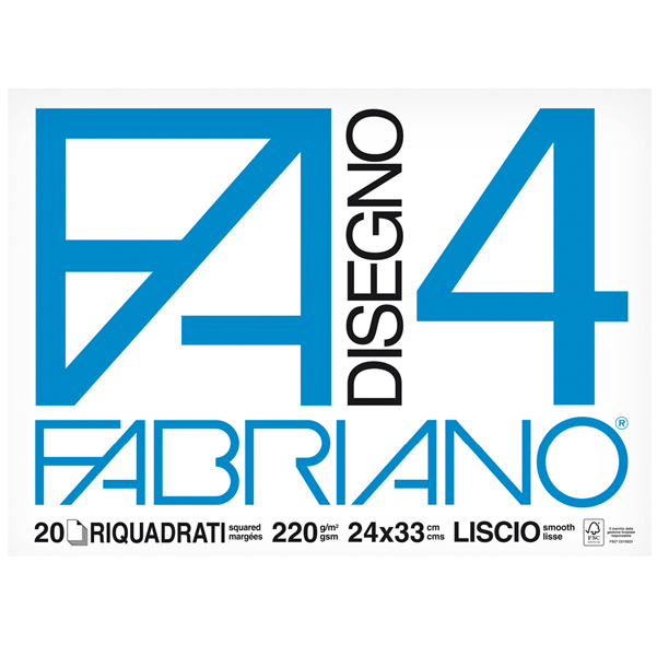 Album F4 - 24x33cm - 220gr - 20 fogli - liscio - squadrato - Fabriano