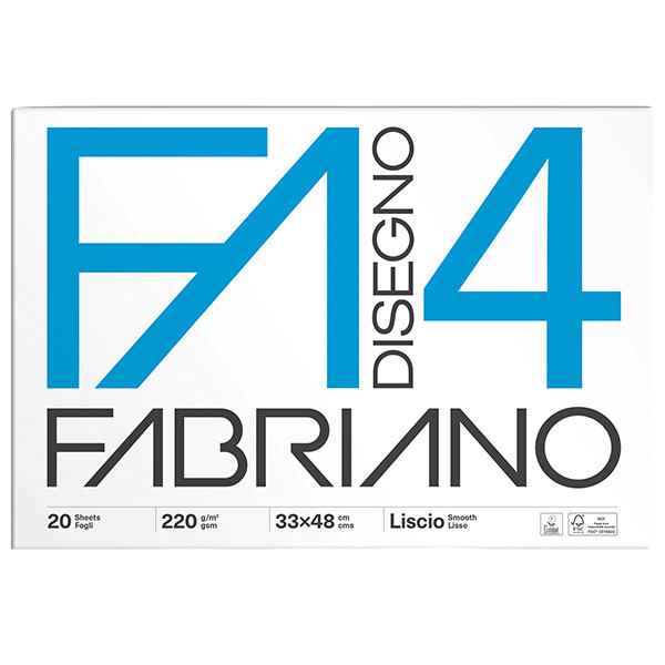 Album F4 - 33 x 48 cm - 220 gr - 20 fogli - liscio - Fabriano