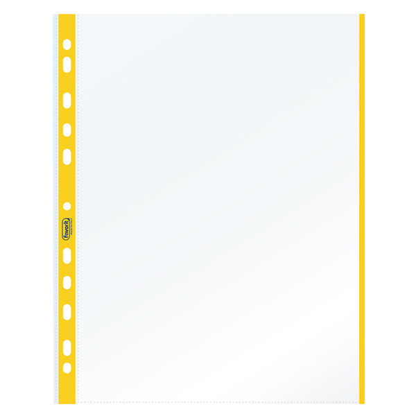 Buste forate con banda colorata - Linear - buccia - 21 x 29,7 cm - giallo - Favorit - conf. 10 pezzi