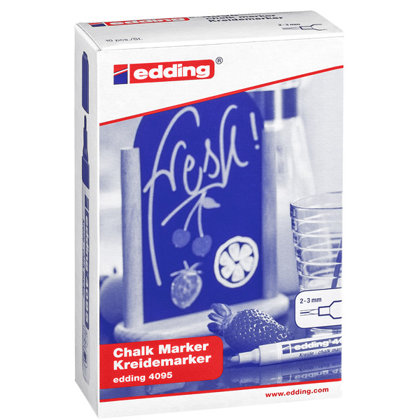 Marcatore a gesso liquido 4095 - punta tonda - da 2 a 3mm - blu - Edding