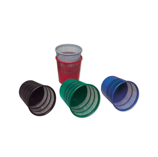 Cestino gettacarte - altrezza 31,5 cm - diametro 30 cm -  traforato - 15 lt - nero - Presbitero