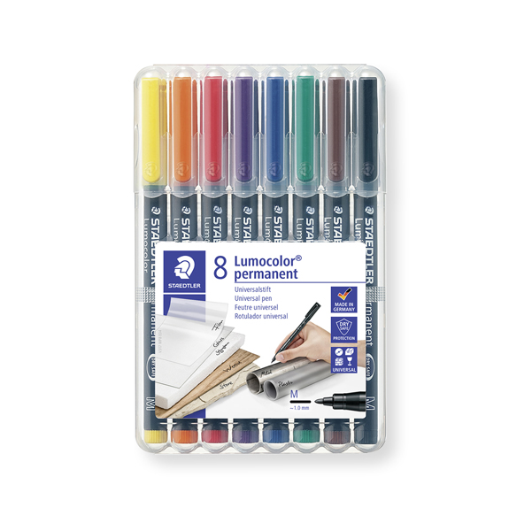 Pennarello Astucci Lumocolor Permanent 317 - punta 1,0mm - 8 colori - Staedtler