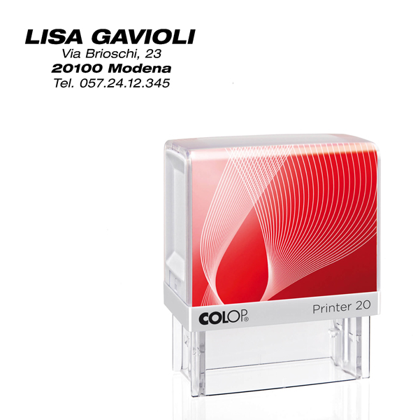 Timbro Printer 20 - autoinchiostrante - 14x38 mm - 4 righe - Colop