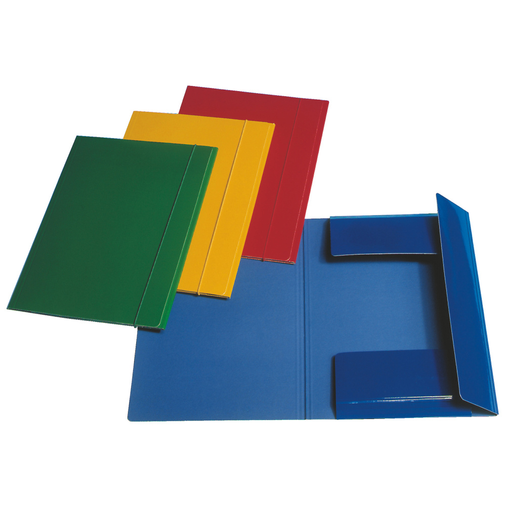 Cartellina con elastico - cartoncino plastificato - 3 lembi - 550 gr - 25x35 cm - blu - Esselte