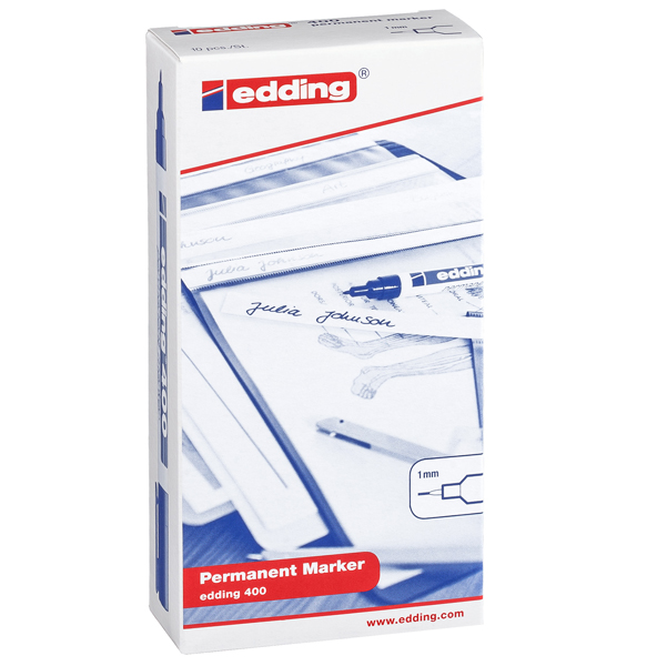 Marcatore permanente 400 - punta conica - tratto 2,00-4,00mm - nero - Edding
