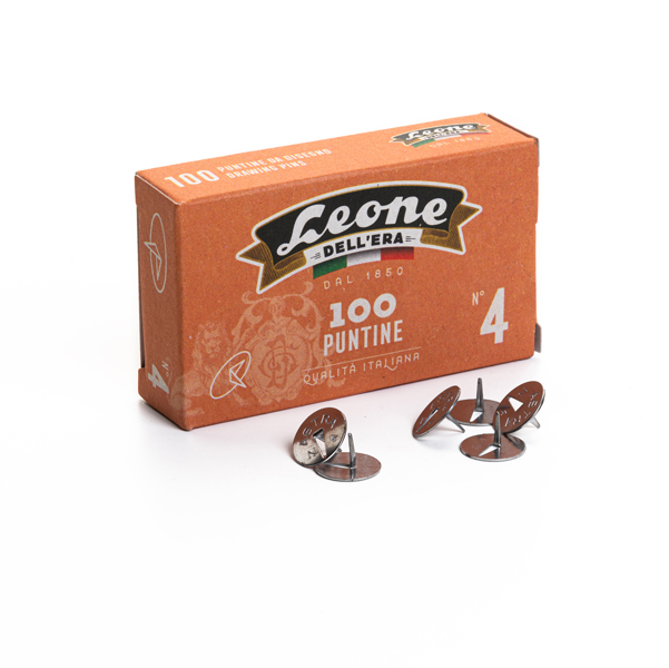 Puntine - n.4 - acciaio lucido - Leone - conf. 100 pezzi