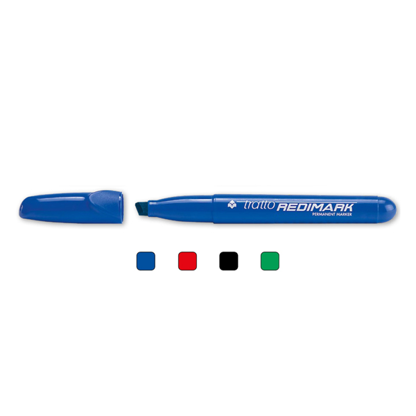 Marcatore permanente Redimark - punta a scalpello - tratto 6,5mm - blu - Tratto