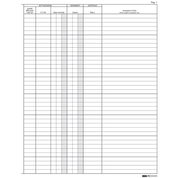 Registro libro soci SPA/SRL - 31 x 24,5 - 47pg - numerate - Edipro