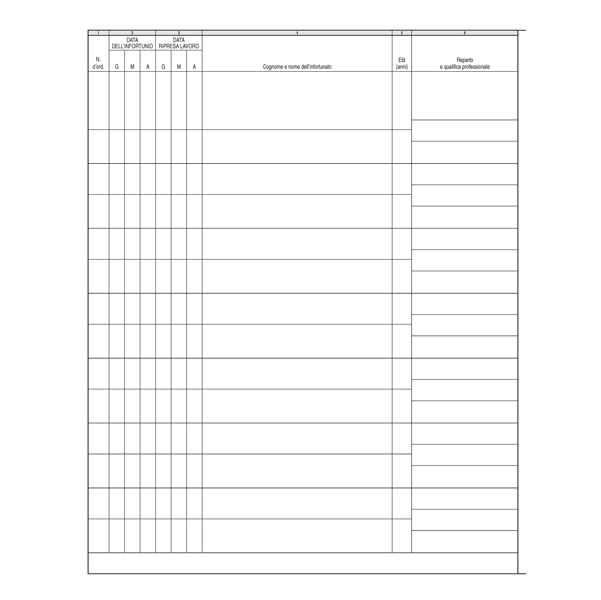 Registro infortuni - 31 x 24,5cm - 15 pagine - Edipro