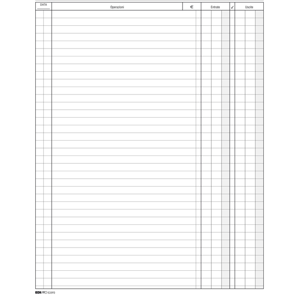 Libro cassa - 31 x 24,5cm - 100 fogli - Edipro