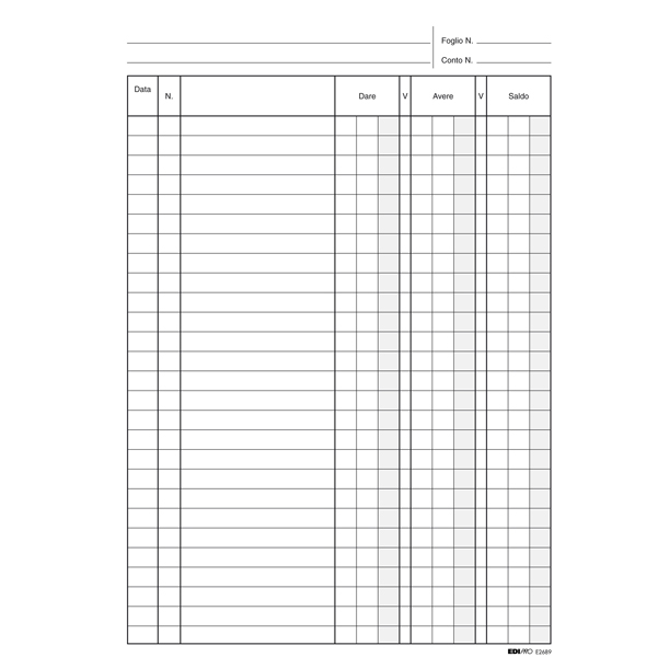 Registro dare/avere/saldo - 24 x 17cm - 100 fogli - Edipro