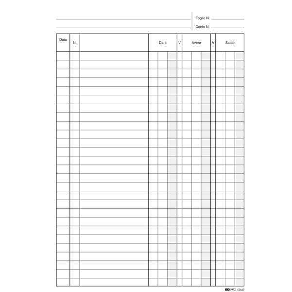 Registro dare/avere/saldo - 24 x 17cm - 100 fogli - Edipro