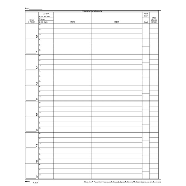 Registro corrispondenza arrivo/partenza - 31 x 24 cm - 50 fogli - Edipro
