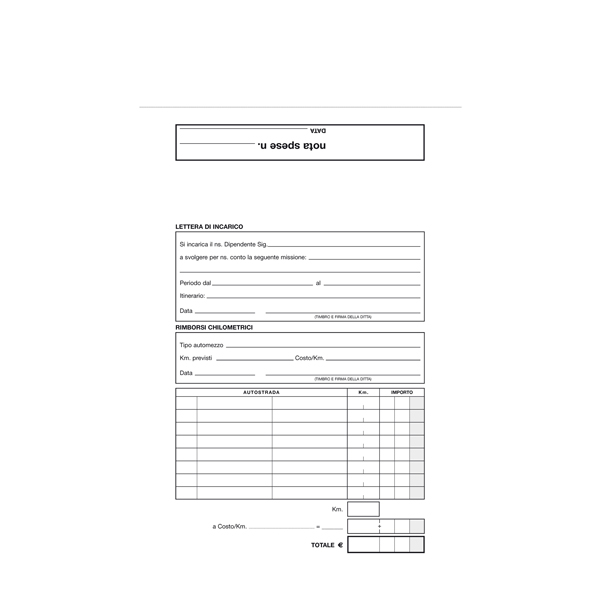 Blocco buste nota spese - 28 x 15cm - Edipro - conf. 25 buste