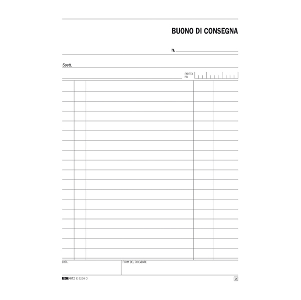 Blocco buoni di consegna - 50/50 fogli ricalcanti - 23 x 15cm - Edipro