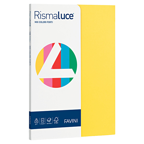Carta Rismaluce Small - A4 - 90 gr - mix 5 colori - Favini - conf. 100 fogli
