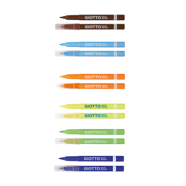 Pennarelli Decor Textile - per tessuto - Giotto - astuccio 12 pennarelli