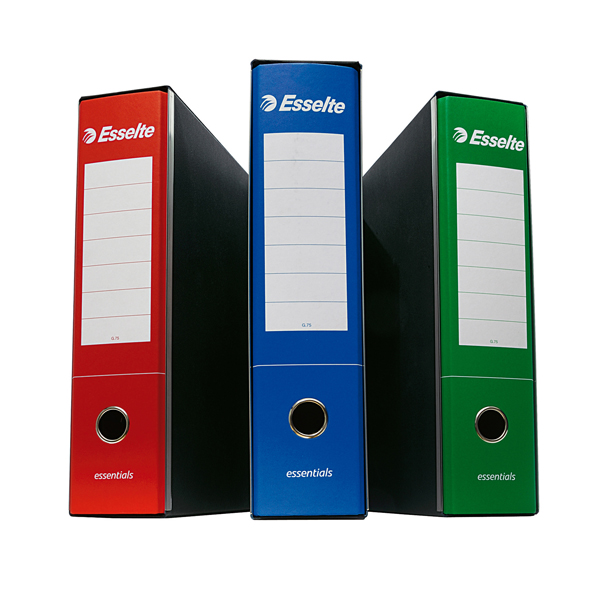 Registratore Essentials G75 - dorso 8 cm - protocollo 23x33 cm - verde - Esselte