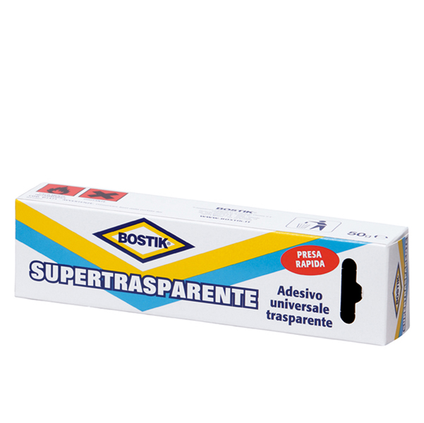 Adesivo Bostik Supertrasparente - universale - 50 gr - trasparente - Bostik