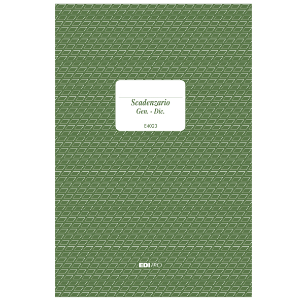 Scadenziario spiralato Gennaio/Dicembre - 24 x 17cm - 36+12 fogli - Edipro