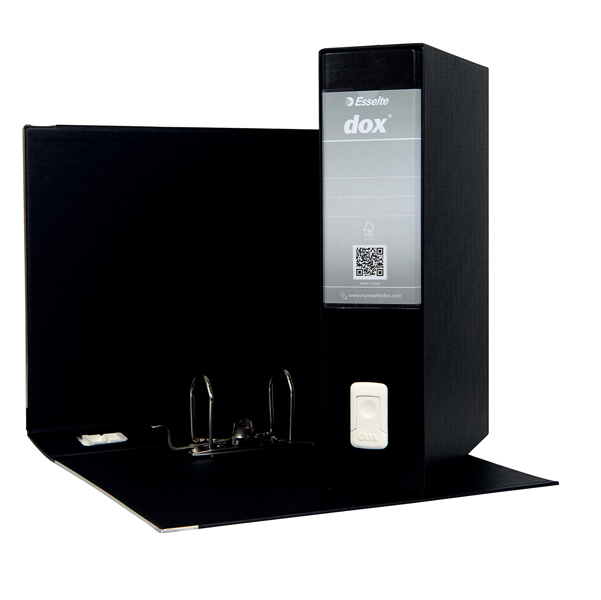 Registratore Dox 2 - dorso 8 cm - protocollo 23x34 cm - nero - Esselte