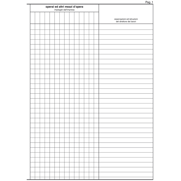 Registro giornale lavori - 31 x 21cm - 47pg - numerate - Edipro