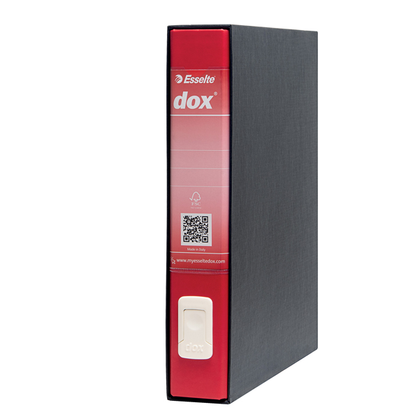Registratore Dox 4 - dorso 5 cm - commerciale 23x29,7 cm - rosso - Esselte