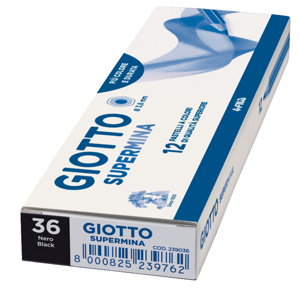 Pastello Supermina - mina 3,8 mm - nero 36 - Giotto