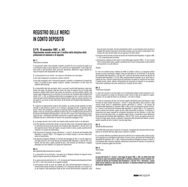 Registro merci in deposito - 31 x 24,5cm - 50 fogli - Edipro