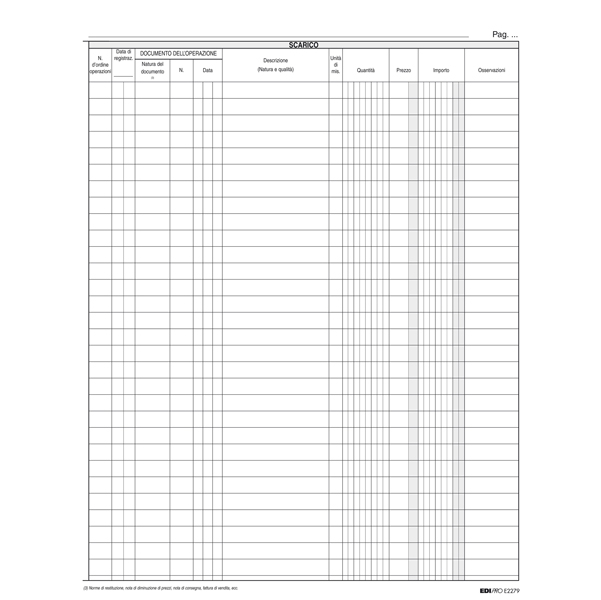 Registro merci in deposito - 31 x 24,5cm - 50 fogli - Edipro