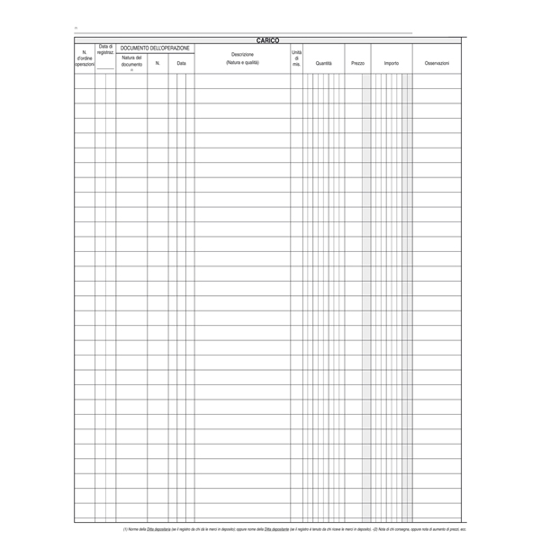 Registro merci in deposito - 31 x 24,5cm - 50 fogli - Edipro