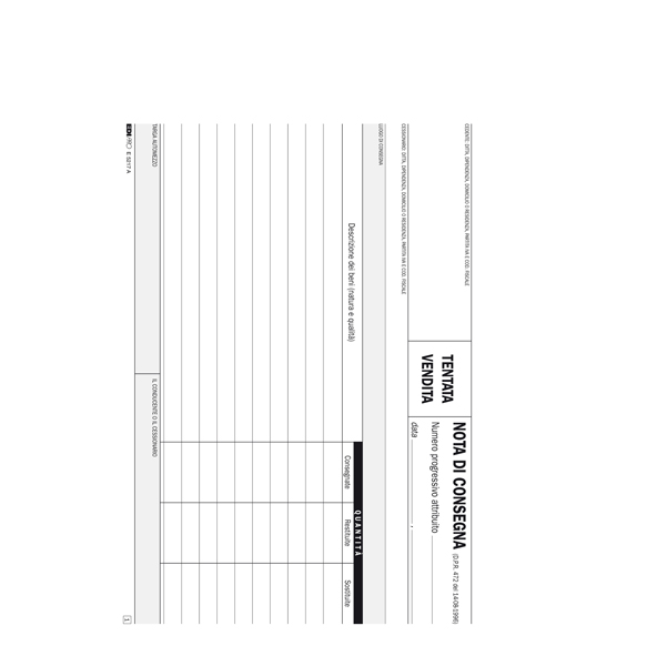 Blocco nota consegna tentata vendita - 50/50 fogli autoricalcanti - 15 x 23cm - Edipro