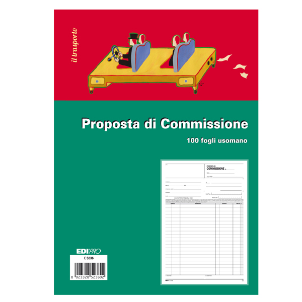 Blocco copia commissioni - uso mano - 29,7 x 21cm - 100 fogli - Edipro