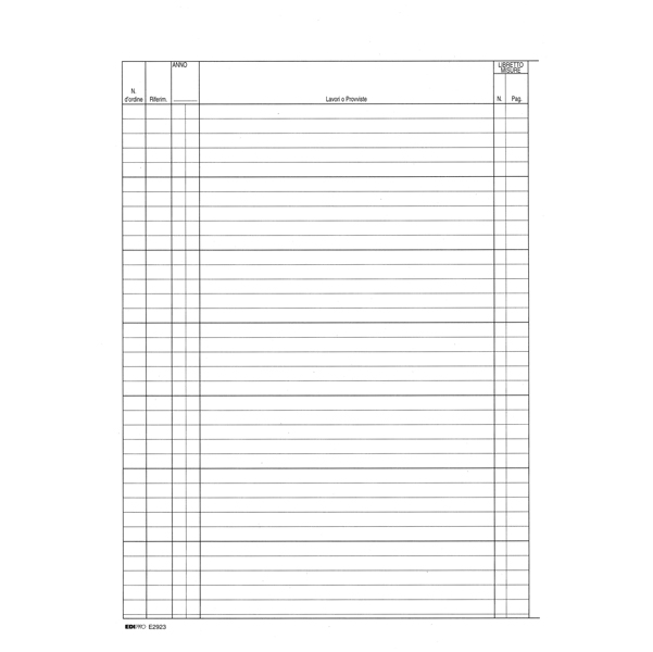 Registro contabilitA' dei lavori - 31 x 21cm - 47pg - numerate - Edipro