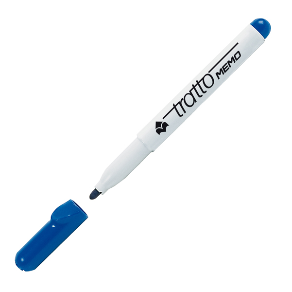 Pennarello a secco Tratto Memo per lavagne cancellabili - punta conica - tratto 2,5mm - astuccio 6 colori - Tratto