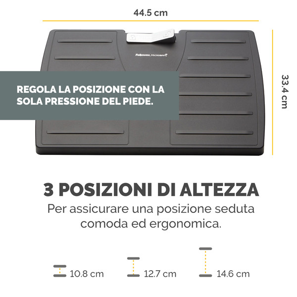 Poggiapiedi regolabile - con sistema antibatterico Microban - Fellowes