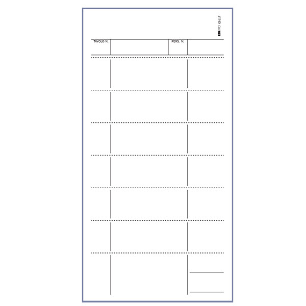 Blocco comande a 7 tagliandi - 25/25 fogli autoricalcanti - 22 x 10cm - Edipro