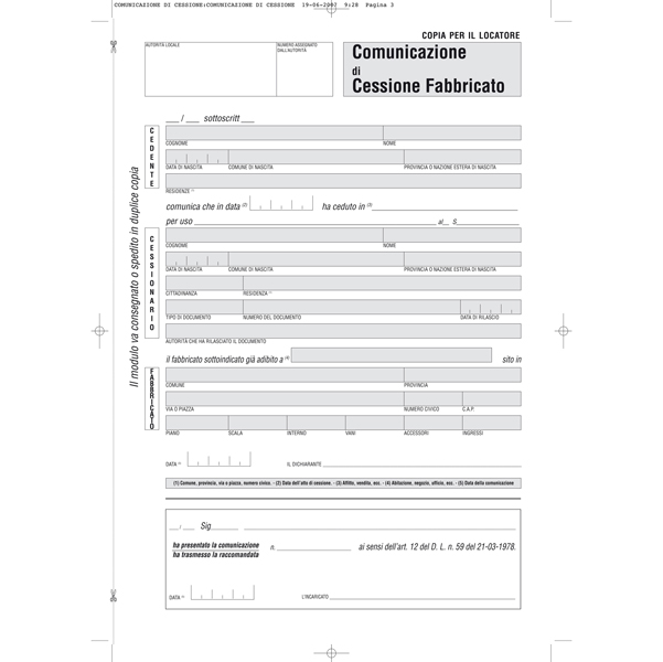 Fascicolo contratto di locazione libero - 29,7 x 21cm - Edipro