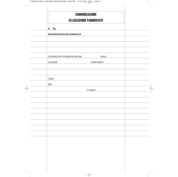 Fascicolo contratto di locazione libero - 29,7 x 21cm - Edipro