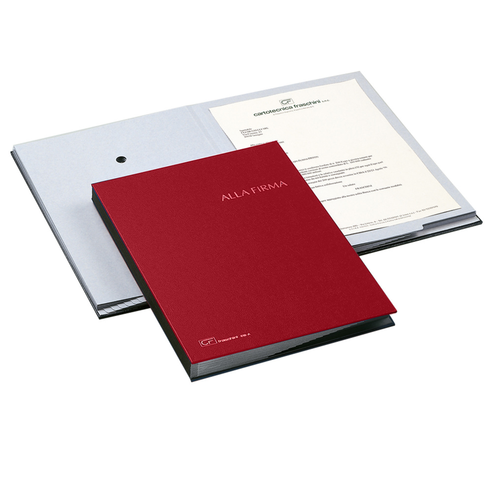 Libro firma - 18 intercalari - 24x34 cm - rosso - Fraschini