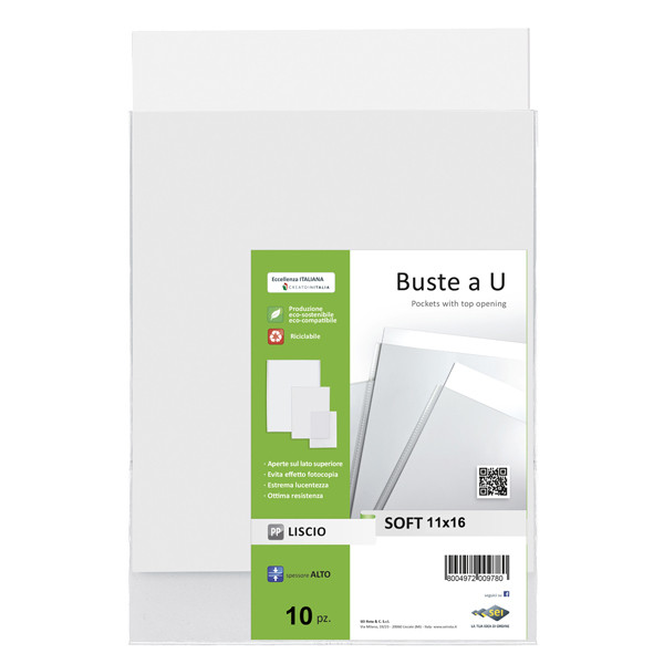 Buste a sacco Soft - PPL - 11 x 16 cm - liscio - trasparente - Sei Rota - conf. 10 pezzi