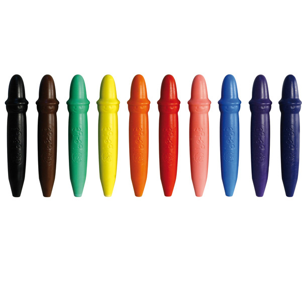 Pastelli cera super - lunghezza 7,5mm con &Oslash; 11mm - colori assortiti - Giotto - astuccio 10 superpastelloni
