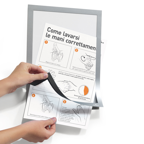 Cornice magnetica Duraframe - A5 - 15 x 21 cm - silver - Durable