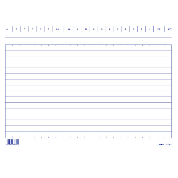 Schede in cartoncino rigate - 17 x 24 cm orizzontale - Edipro - conf. 100 pezzi
