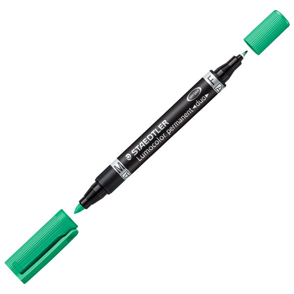 Pennarello Lumocolor Permanent Duo 348 punta feltro - punta 0,6mm e 1,5mm - astuccio 4 colori - Staedtler