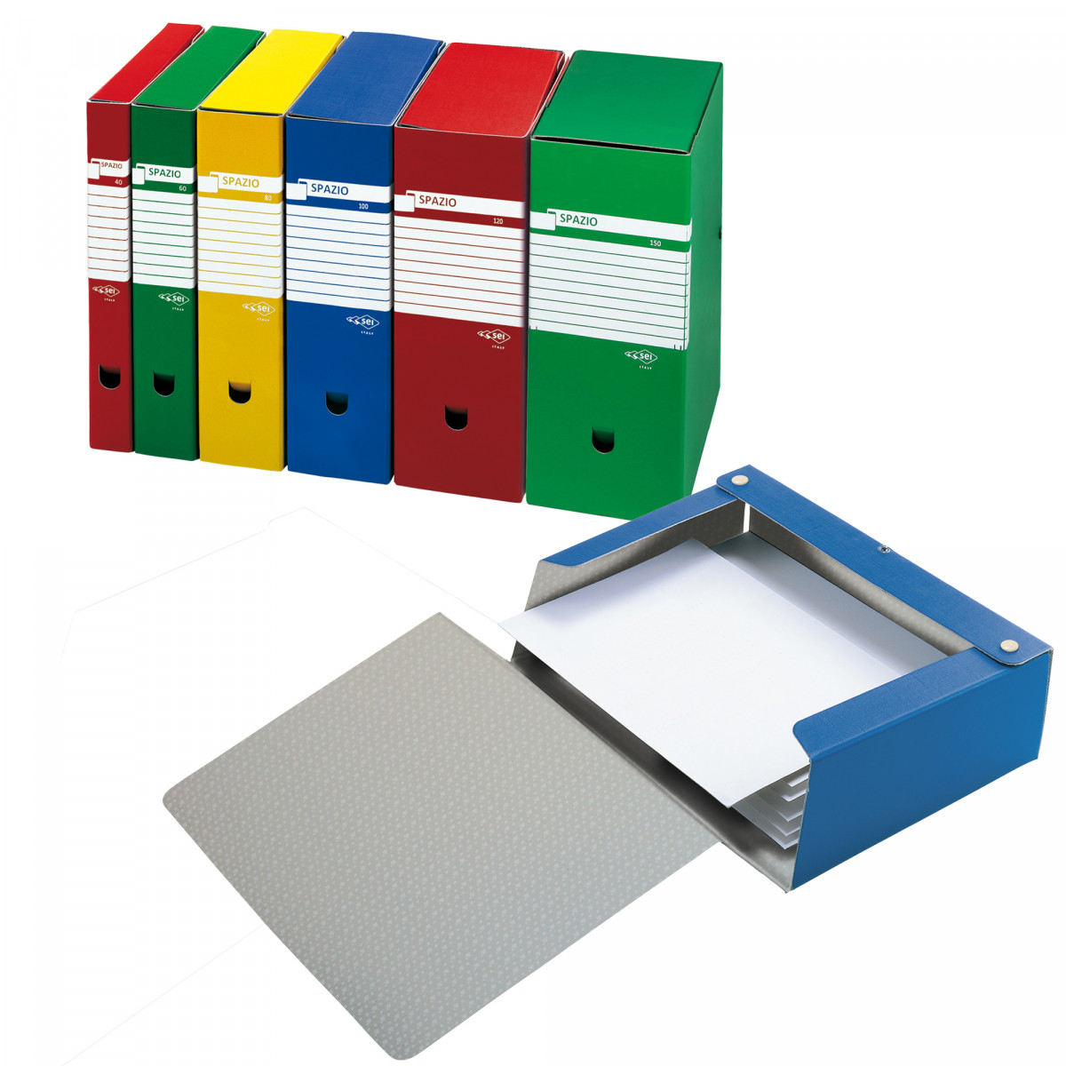 Scatola archivio Spazio - dorso 12 cm - 25 x 35 cm - giallo - Sei Rota